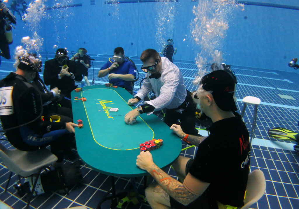 Underwater Poker at The Scuba News