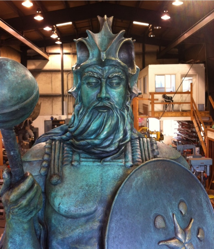 The Guardian of the Reef sculpture as he goes in the crate to be shipped from the foundry. Photo courtesy Divetech.