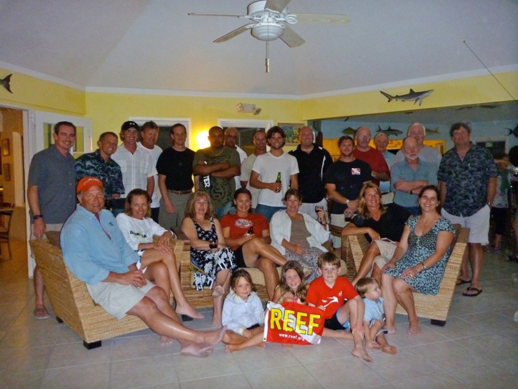 Grouper Moon Project team at the Southern Cross Club, Little Cayman.