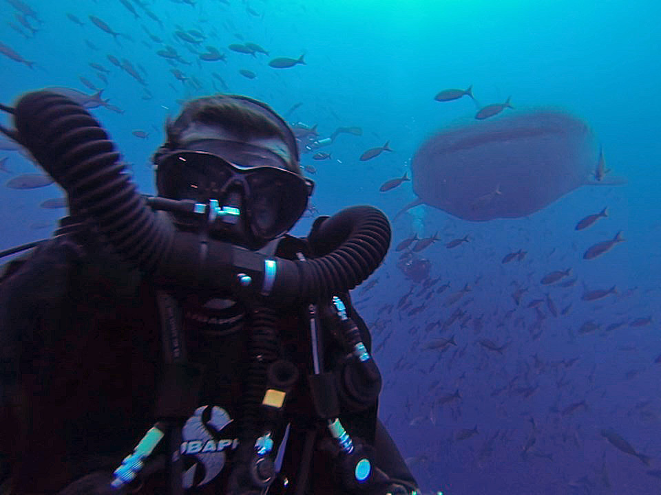 Scuba Selfie - Andy Phillips with a Whale Shark