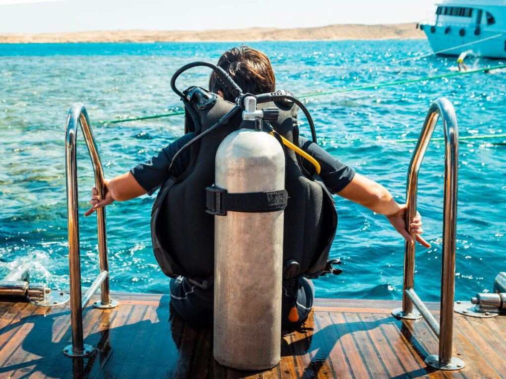 Diver On Boat